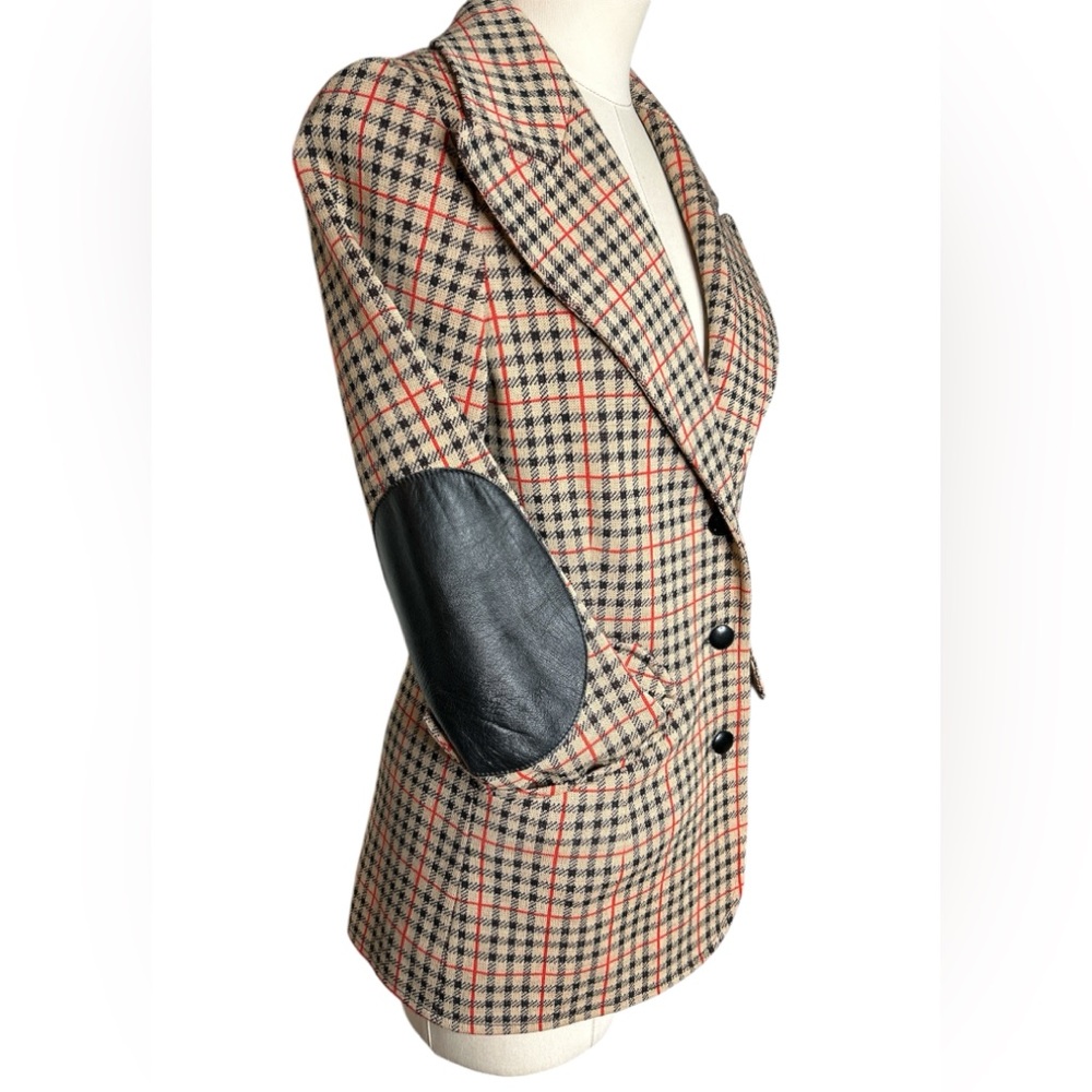 Vintage Butte knit plaid button down blazer